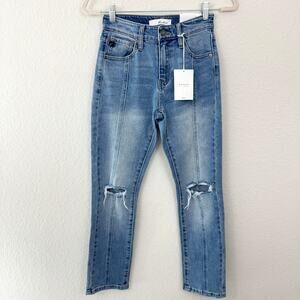 KanCan Womens Marley High Rise Slim Straight Jeans Size 0/23 Distressed Blue